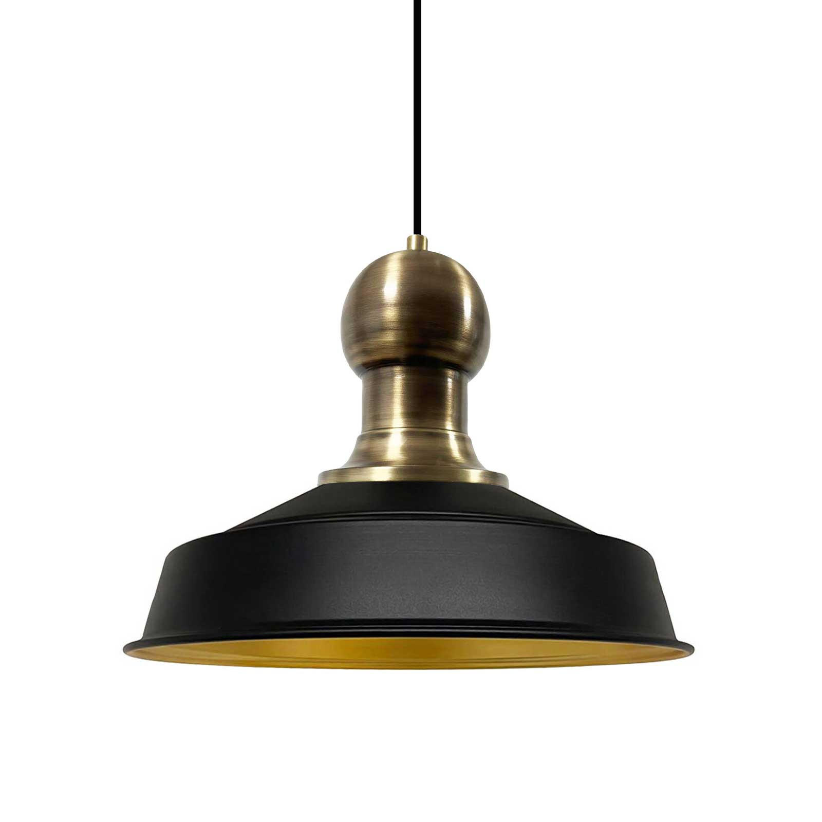 PENDELLEUCHTE Hängelampe Asletl 41/35 cm - Goldfarben/Schwarz, Metall (35/41/35cm) - Bamyum