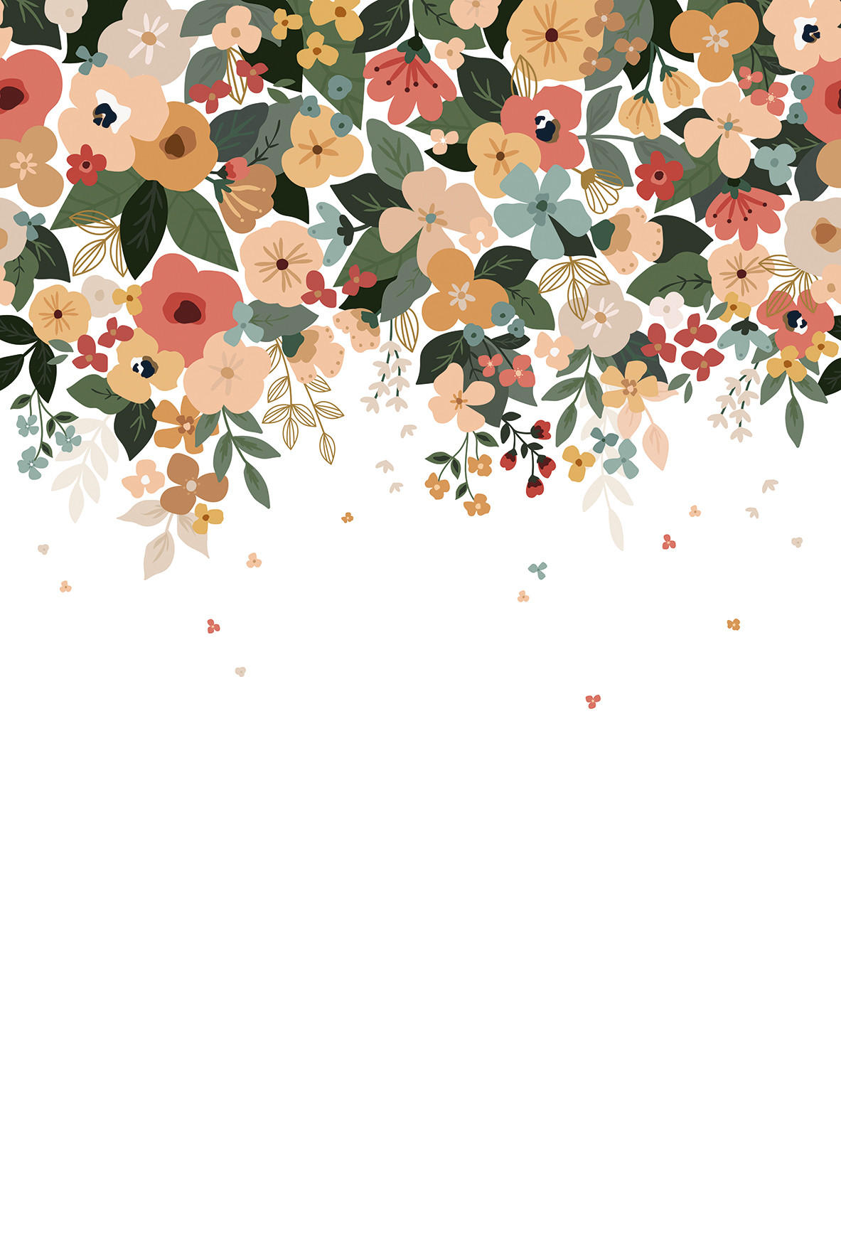 VLIESTAPETE, Bloem, Blumen, 2 x 3 m, Mehrfarbig - Multicolor, Papier (300/200cm)