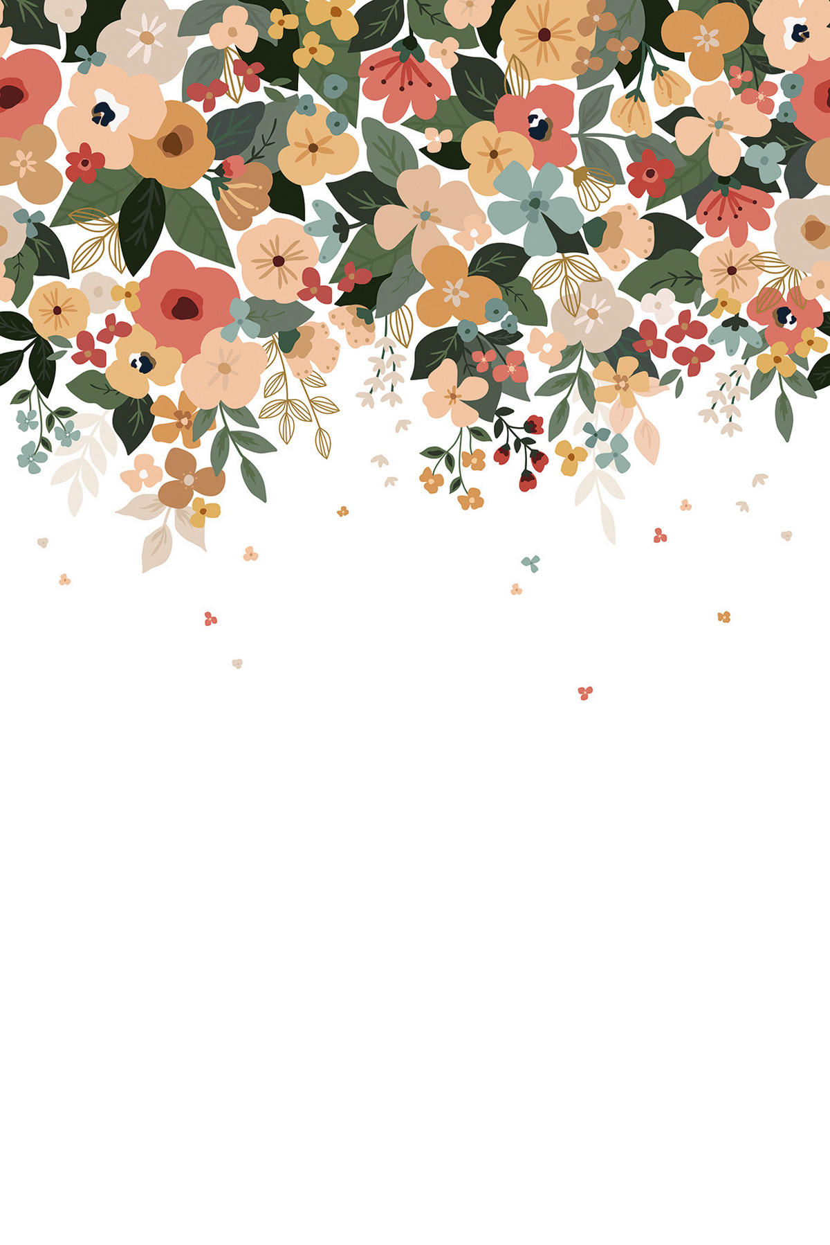 VLIESTAPETE, Bloem, Blumen, 2 x 3 m, Mehrfarbig - Multicolor, Papier (300/200cm)