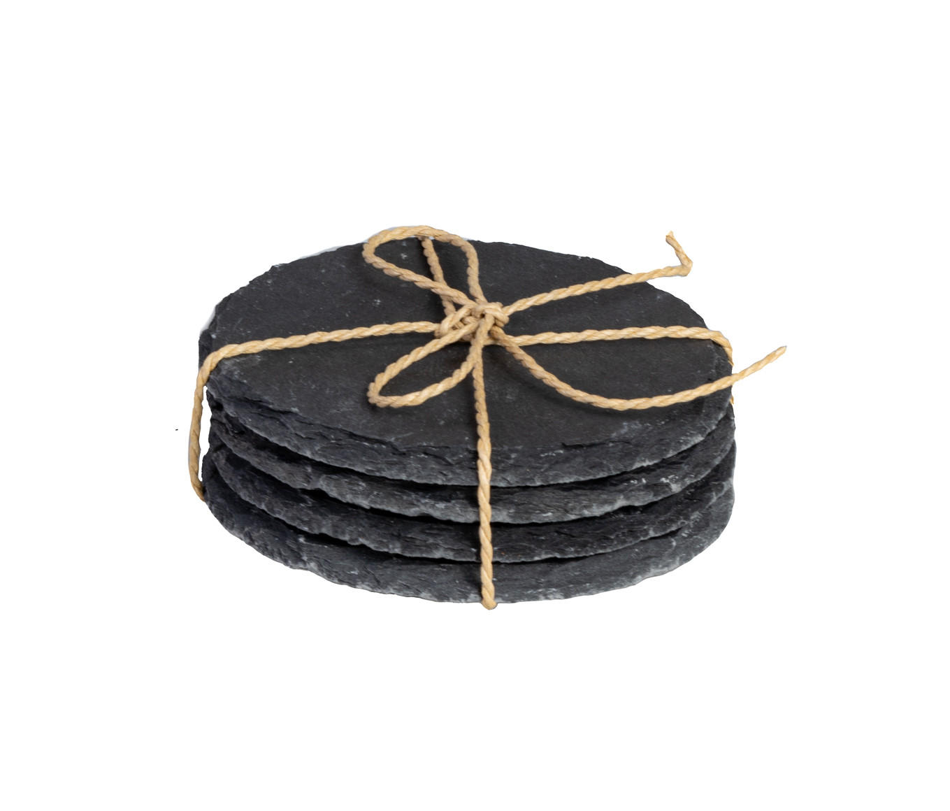 UNTERSETZER Schiefer - ø 10 cm - 4 Stück - Schwarz, Stein (2/10cm) - Jay Hill