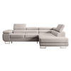 ECKSOFA Stevil Cremeweiß Velours - Silberfarben/Creme, Textil/Metall (275/203cm) - Selsey