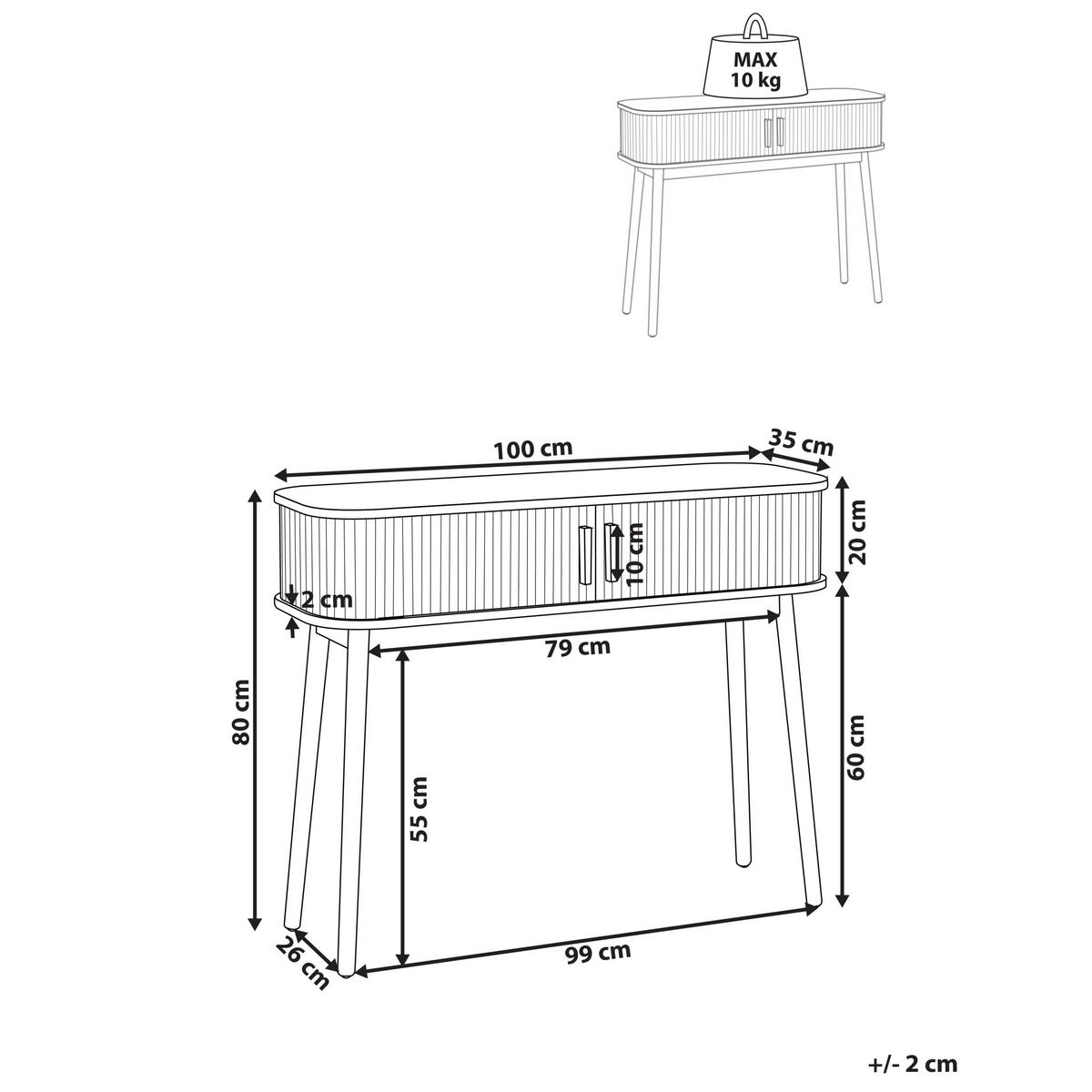 KONSOLENTISCH Braun Selah - Braun, Holzwerkstoff (100/80/35cm) - Beliani