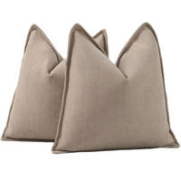 KISSENBEZUG 2er Set Chenille Kamel 55 x 55 cm - Beige, Textil (55/55cm)