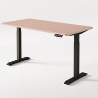 SCHREIBTISCH Elektrisch Höhenverstellbarer HomeOne 160x80cm Schwarz/Rosa mit Memory-Funktion, Anti-Kollisions Technologie - Pink/Schwarz, Holzwerkstoff (80/160/62cm) - Desktronic