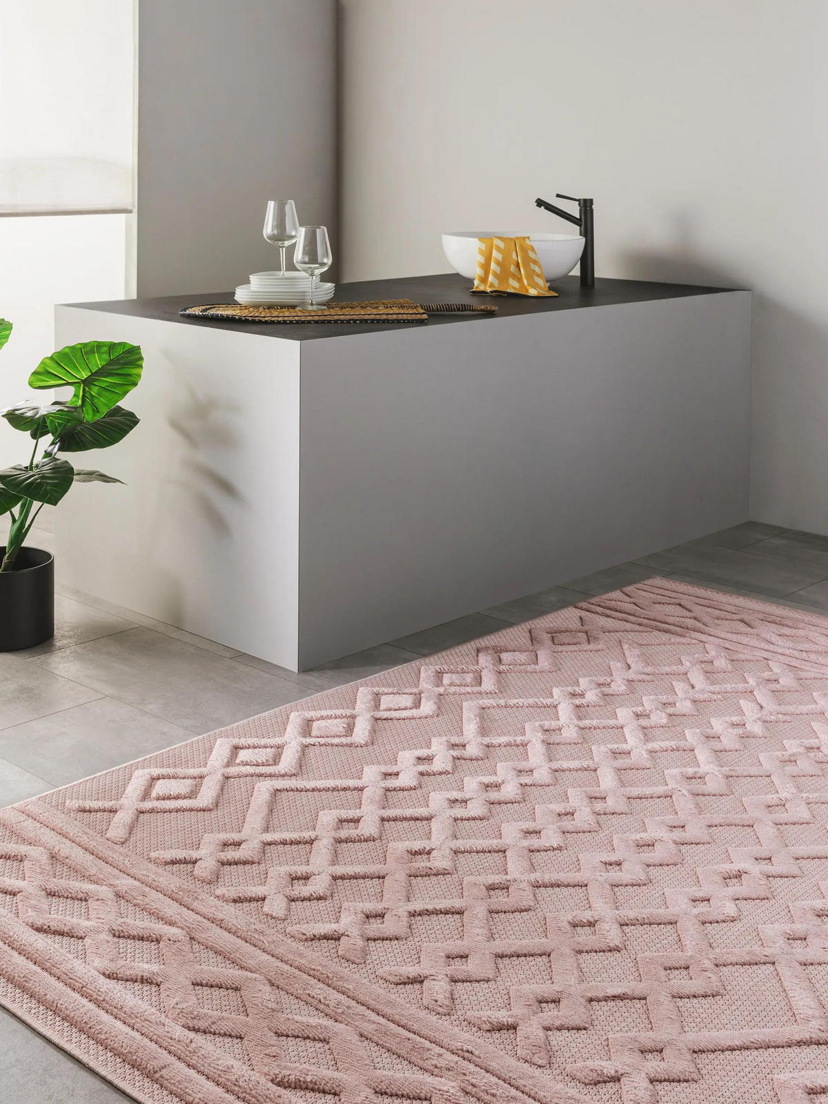 OUTDOORTEPPICH Bonte Rosa 200x290 cm - Rosa, Textil (200/290cm) - benuta Nest