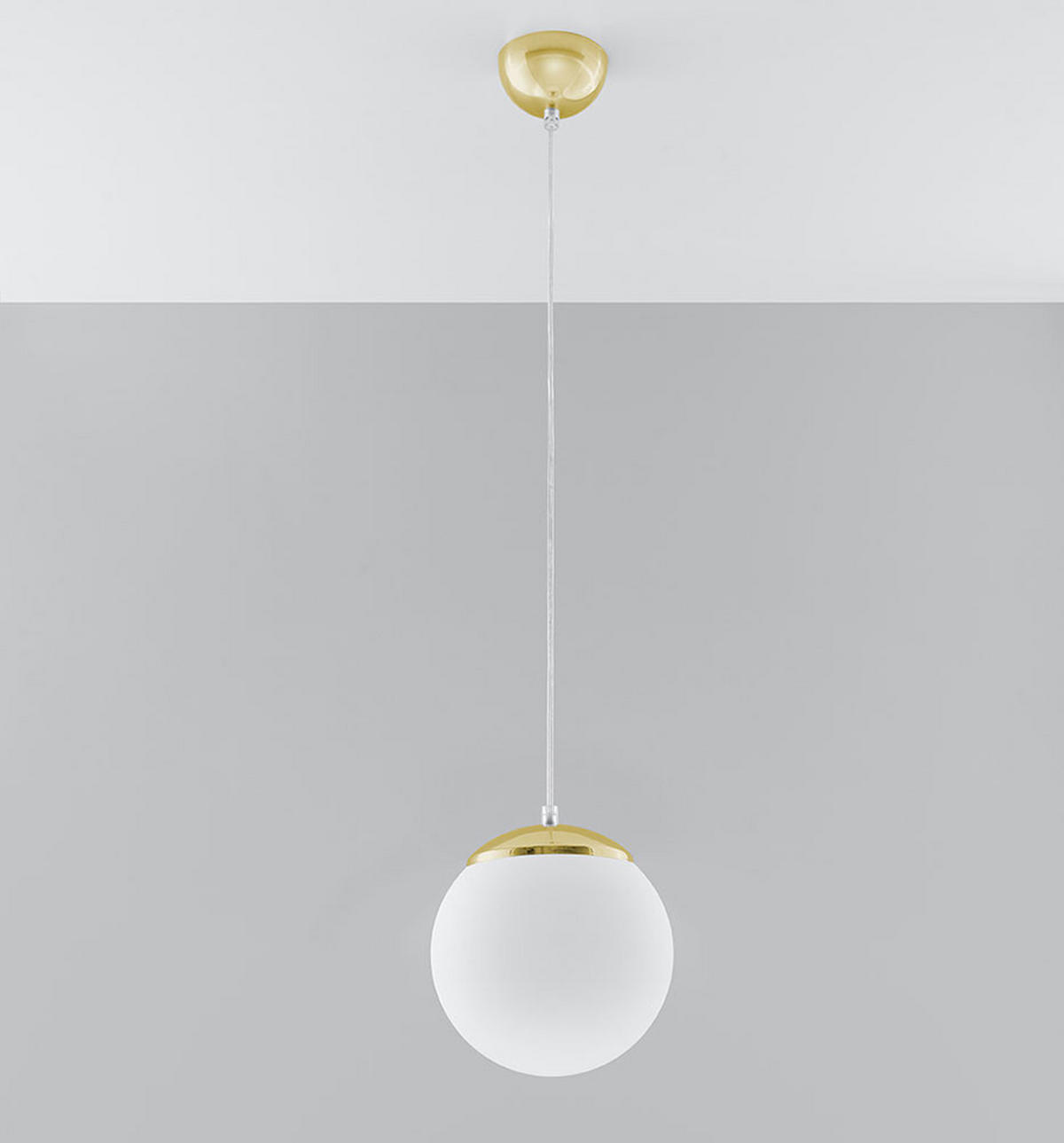 HÄNGELEUCHTE Ugo Stahl Gold Weiß - Goldfarben, Glas (20/20/80cm)