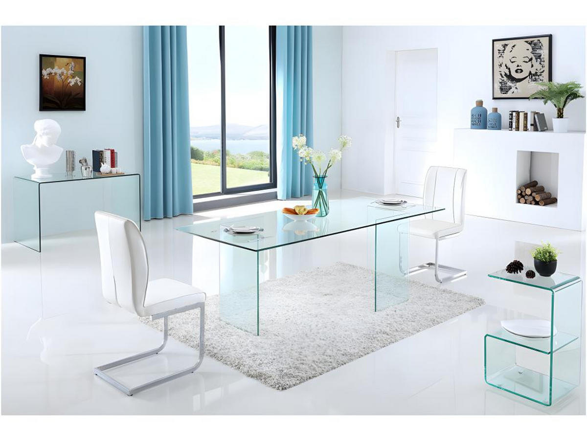 ESSTISCH - 8 Personen - Glas - COLEDON - Transparent, Glas (210/90/75cm) - Vente-Unique