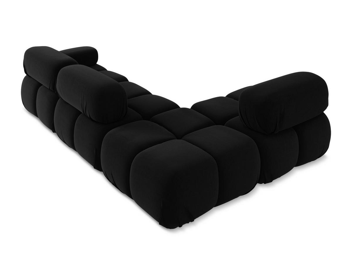 ECKSOFA Links Samt Stoff Schwarz - Schwarz/Orange, Kunststoff/Textil (190/285cm) - Makamii
