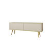 LOWBOARD TV BANFF RTV5-2D Goldene Metallbeine, Beige - Beige, Holzwerkstoff/Kunststoff (135/53/32cm) - Komodee
