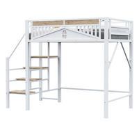 HOCHBETT mit Sicherheitsleiter 140x200 cm Metall Weiß - Weiß, Metall (140/200cm) - Meubliv