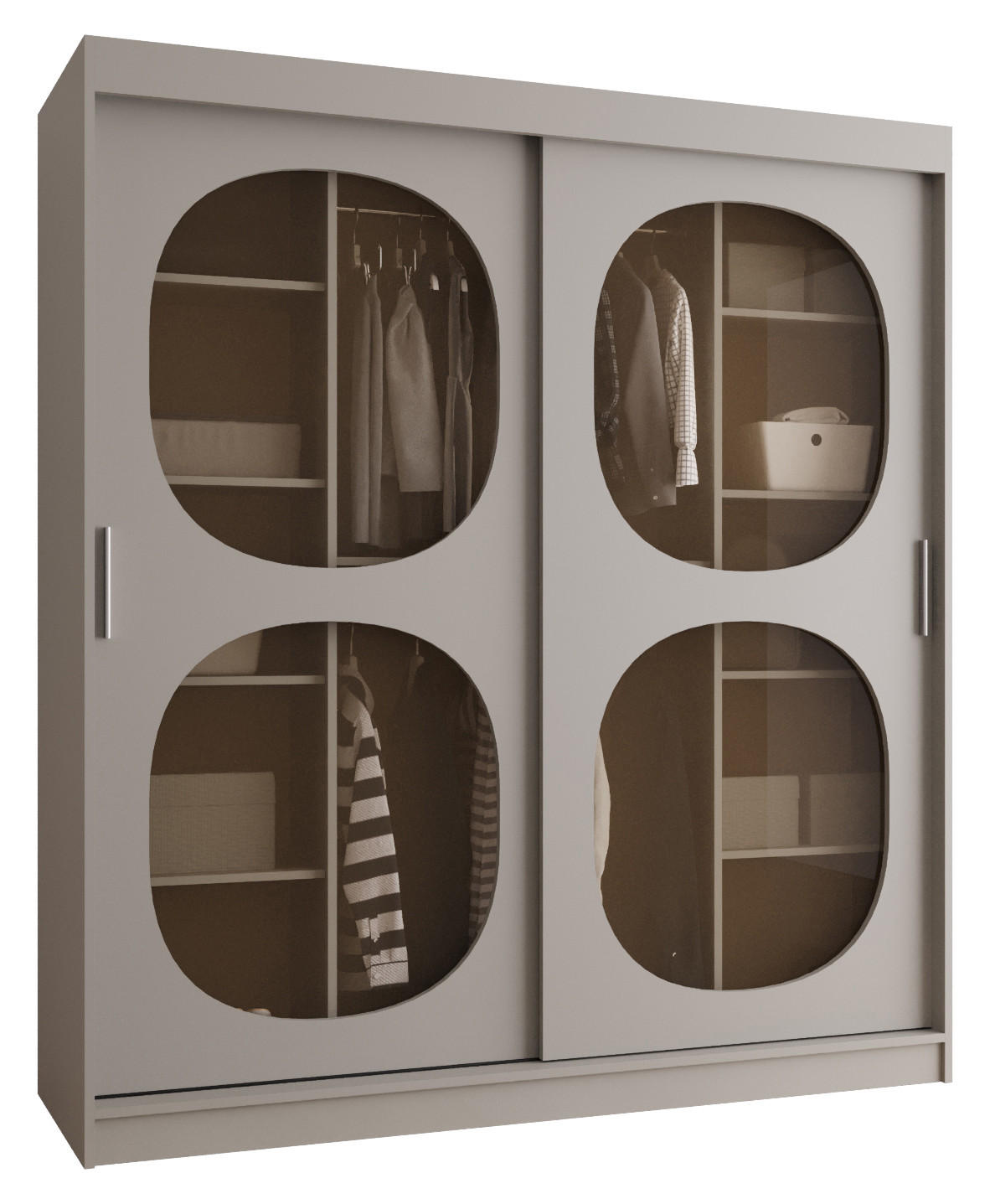 SCHWEBETÜRENSCHRANK 200/180/62 2-türig - Kaschmir, Holz (180/200/62cm) - Abiks Möbel