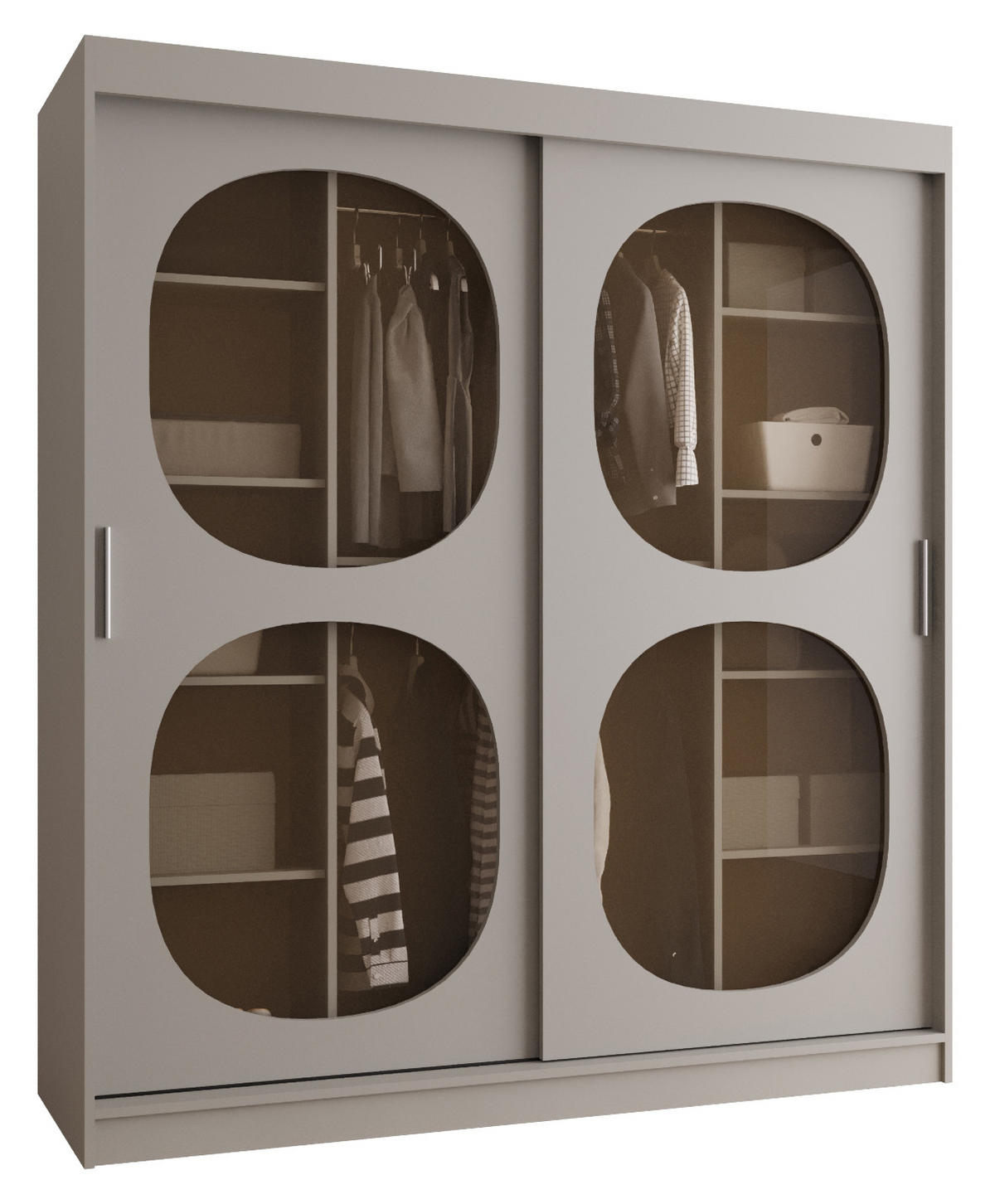 SCHWEBETÜRENSCHRANK 200/180/62 2-türig - Kaschmir, Holz (180/200/62cm) - Abiks Möbel