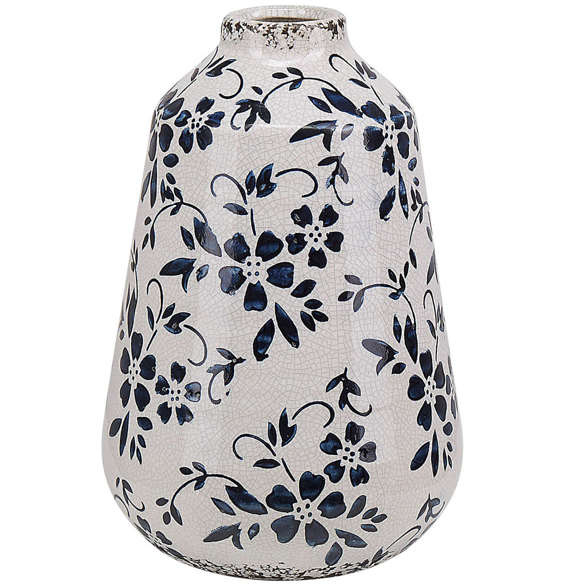 BLUMENVASE Steinzeug weiß Maroneia - Weiß, Stein (20cm) - Beliani