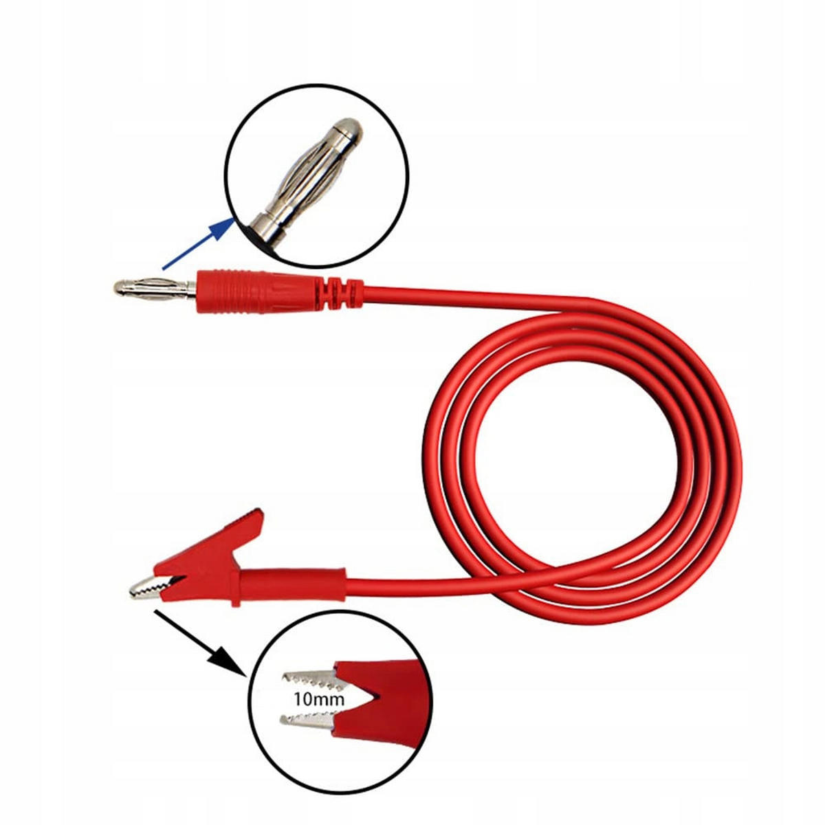 MESSKABEL Universal 2-tlg. Set, 100 cm, 1500 V, 15 A, Krokodilklemmen, Bananenstecker 4 mm, max. Öffnung 10 mm - Multicolor, Kunststoff/Metall (8/8/3cm)