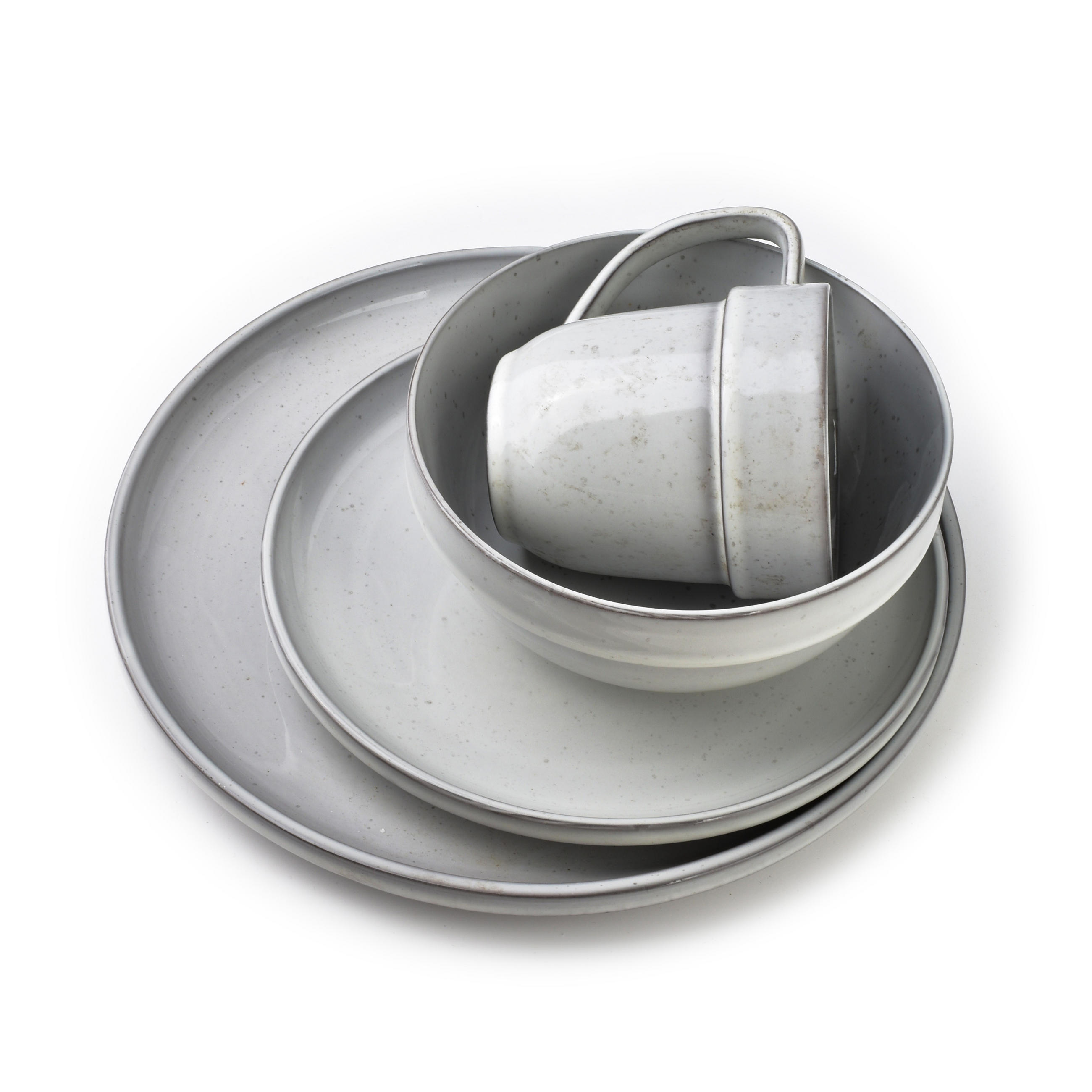 SCHALE Basic Nature Grau 16/16/7 cm Keramik - Hellgrau, Keramik (16cm) - Mondex