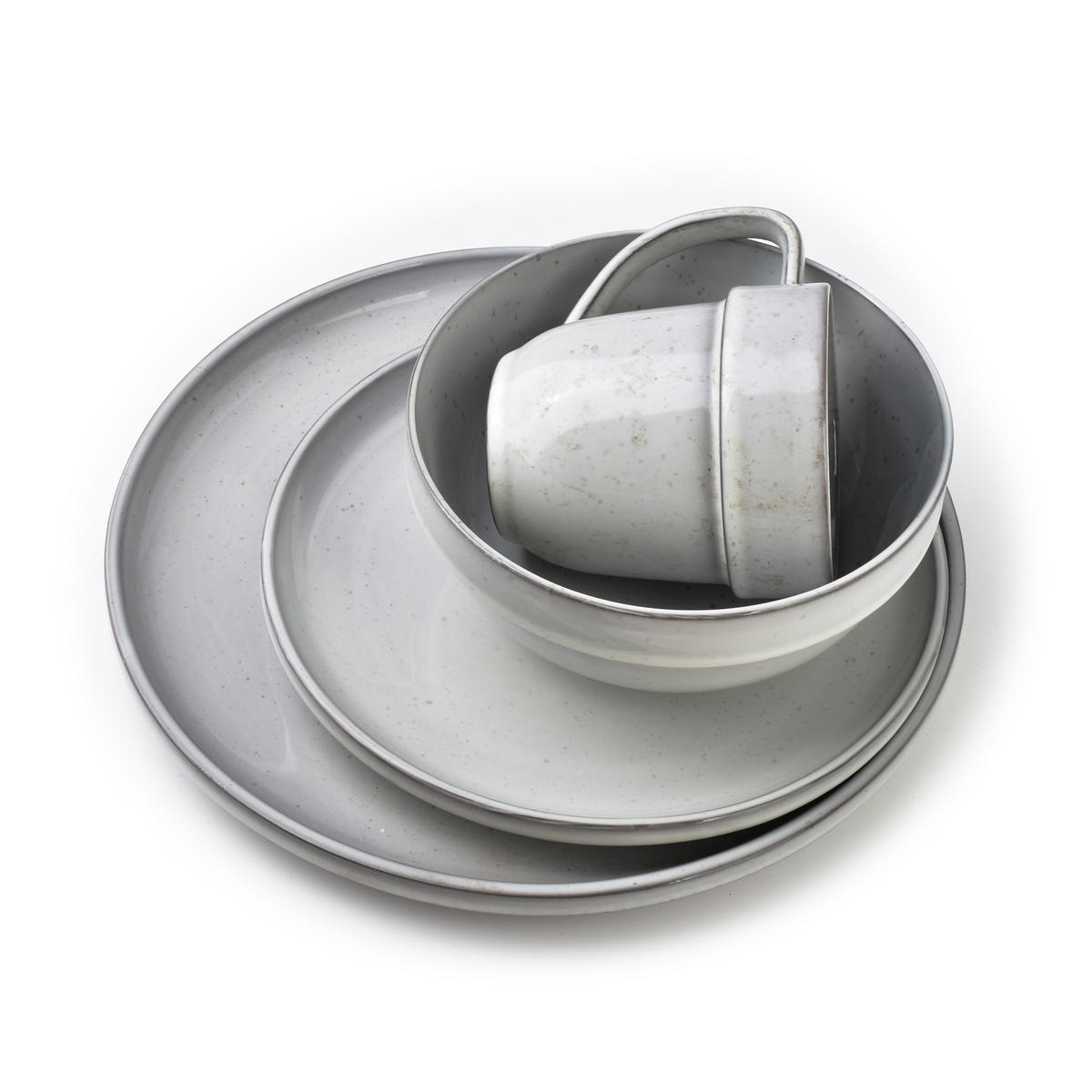SCHALE Basic Nature Grau 16/16/7 cm Keramik - Hellgrau, Keramik (16cm) - Mondex