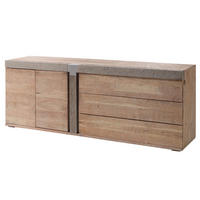 SIDEBOARD Akazie 200x45x75 beige lackiert Amsterdam #130 - Beige, Holz (200/75/45cm) - Massivmoebel24