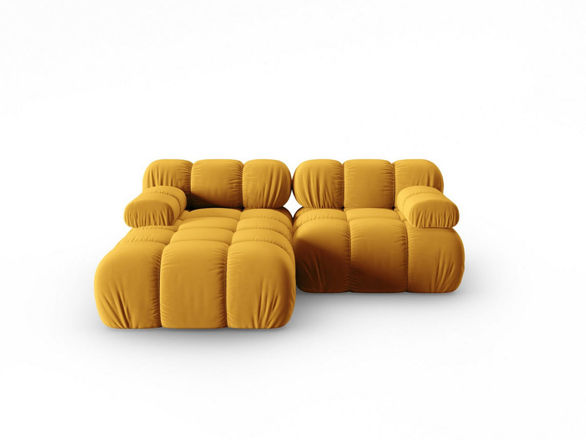MODULARES-ECKSOFA links Bellis aus Samt gelb 3 Sitzplätze - Gelb, Textil (157/191cm) - Micadoni