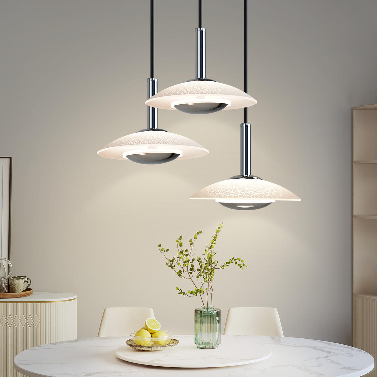 HÄNGELEUCHTE Lirag 16/25/138 cm - Beige, Metall (16/25/138cm) - ZMH