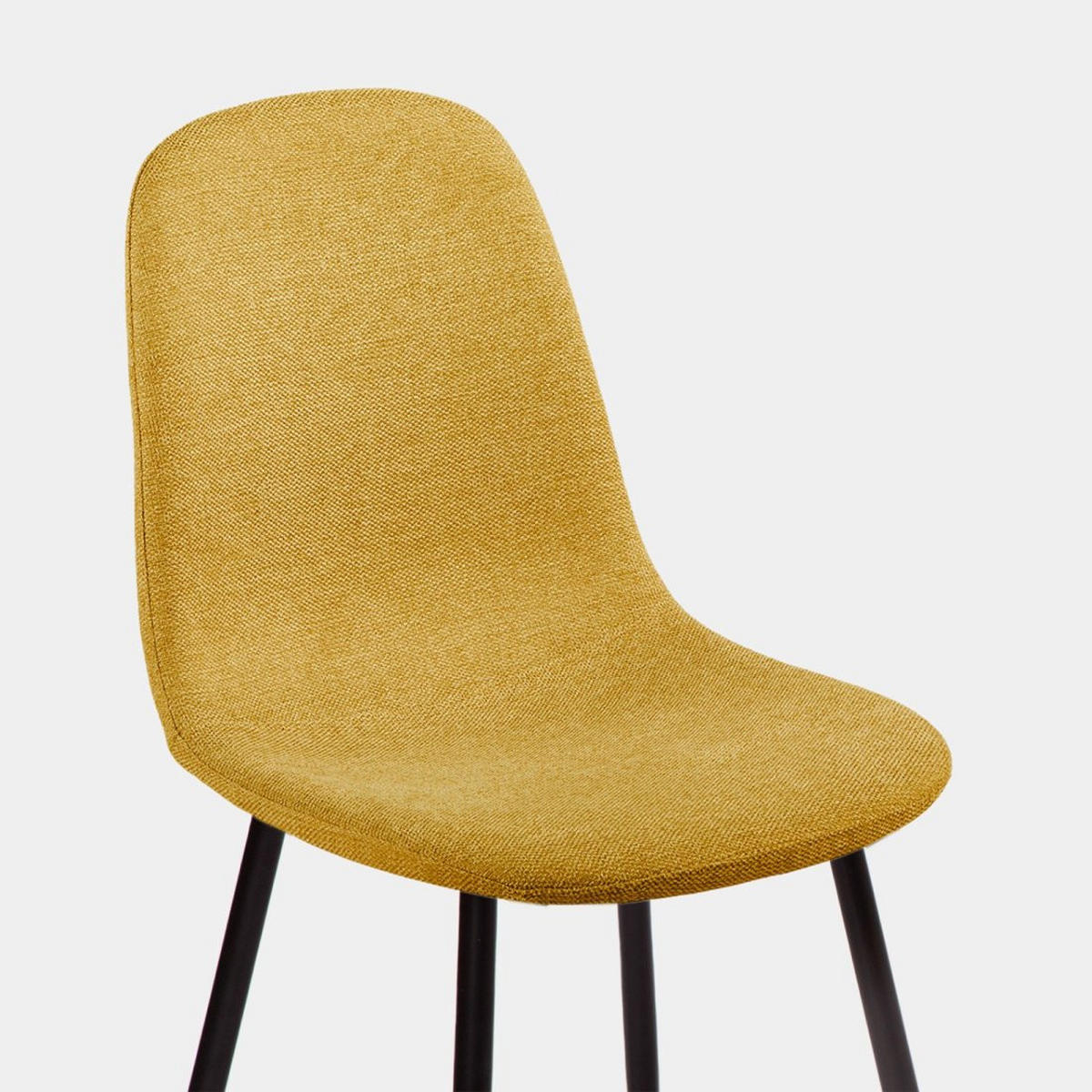 ESSZIMMERSTUHL Ellis Senf / Gelb 43 cm x 87 cm 4er-Set - Dunkelgelb/Schwarz, Textil (43/87/54cm) - Klast Home