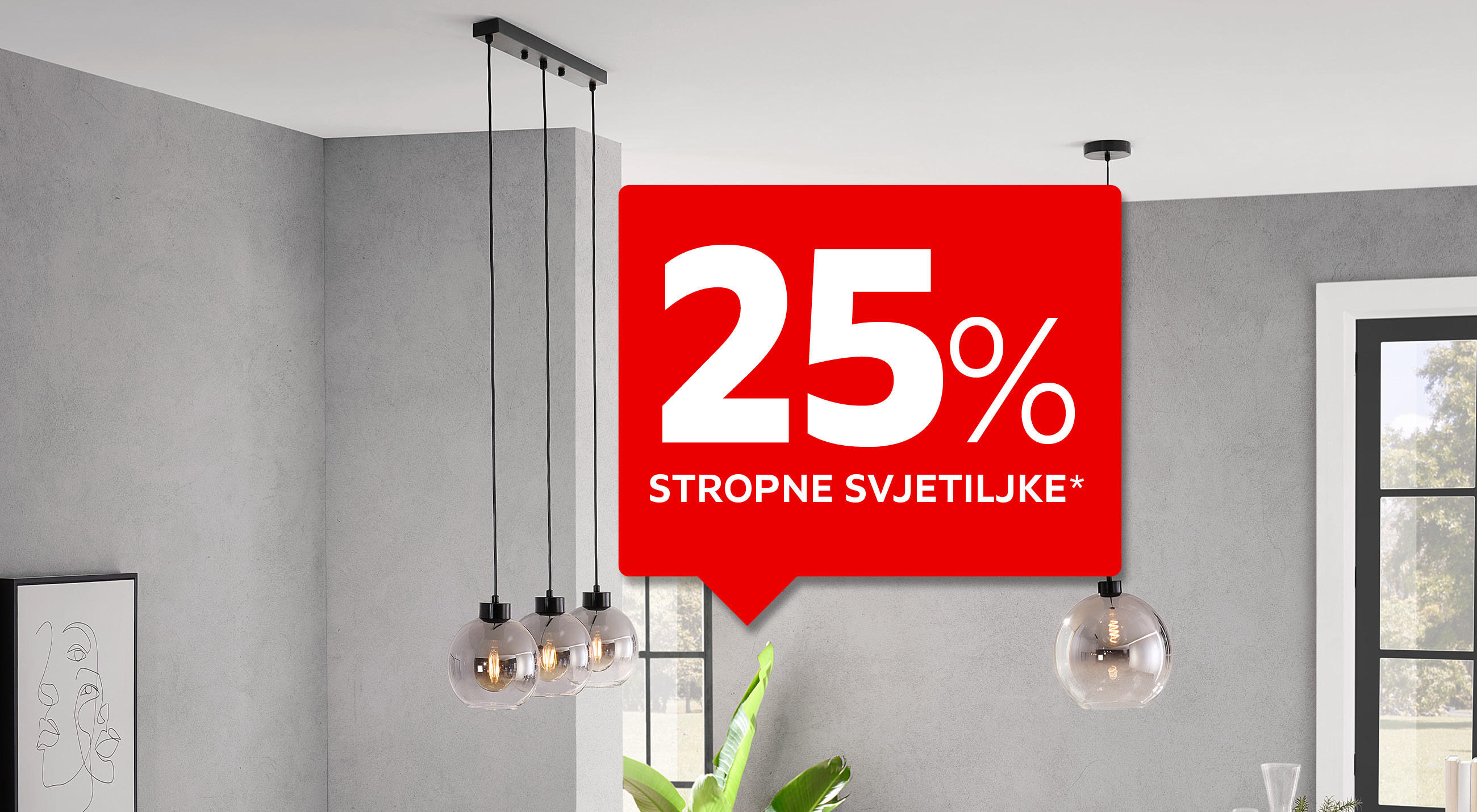 25% stropne svjetiljke*