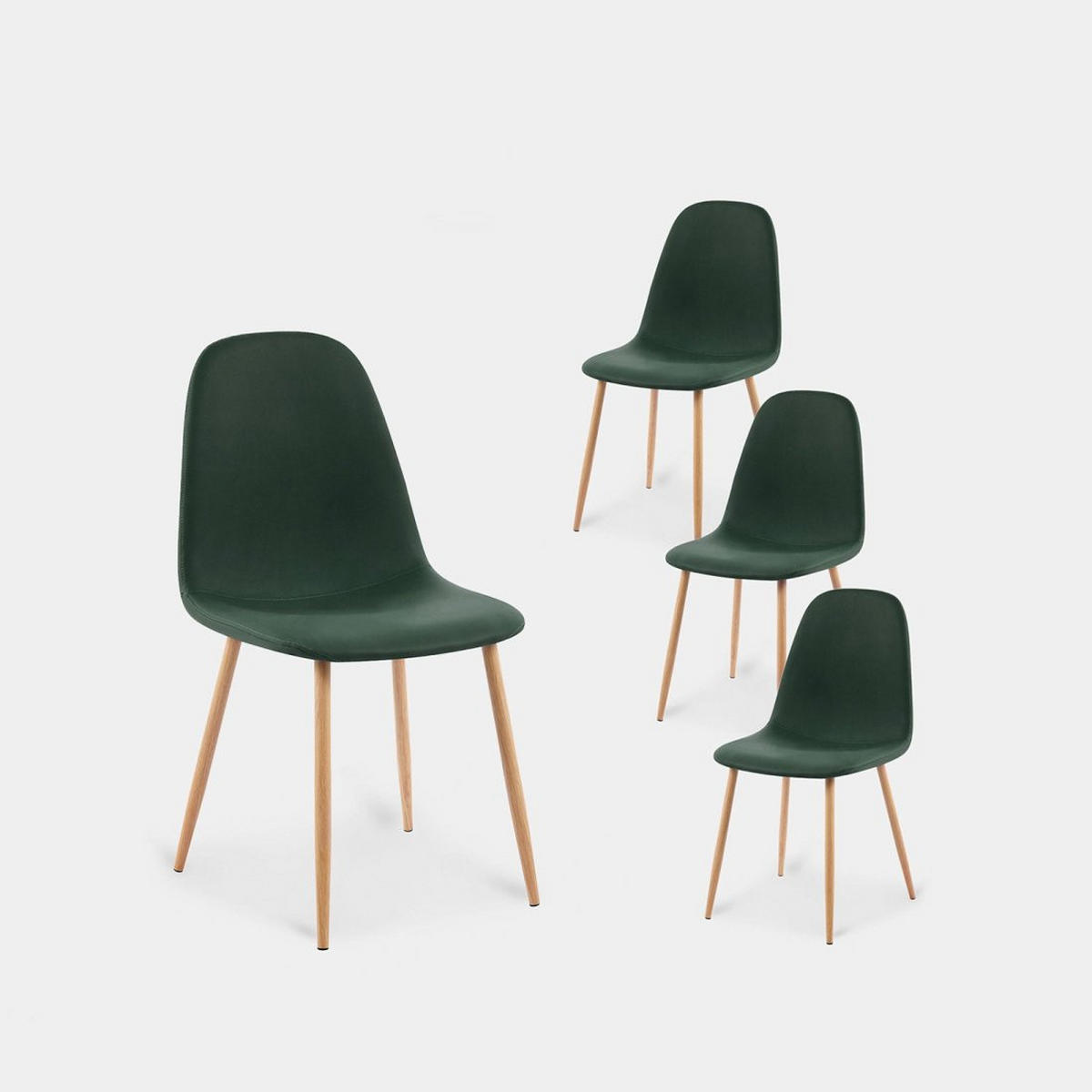 ESSZIMMERSTUHL Elia Grün 44 cm x 84 cm 4er-Set - Grün, Leder (44/84/52cm) - Klast Home