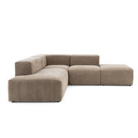 4-SITZER modulares Ecksofa HEAVEN SET 3 Links, Breite 270 cm Webstoff Braun - Schwarz/Braun, Holz/Kunststoff (245/270cm) - Muffo