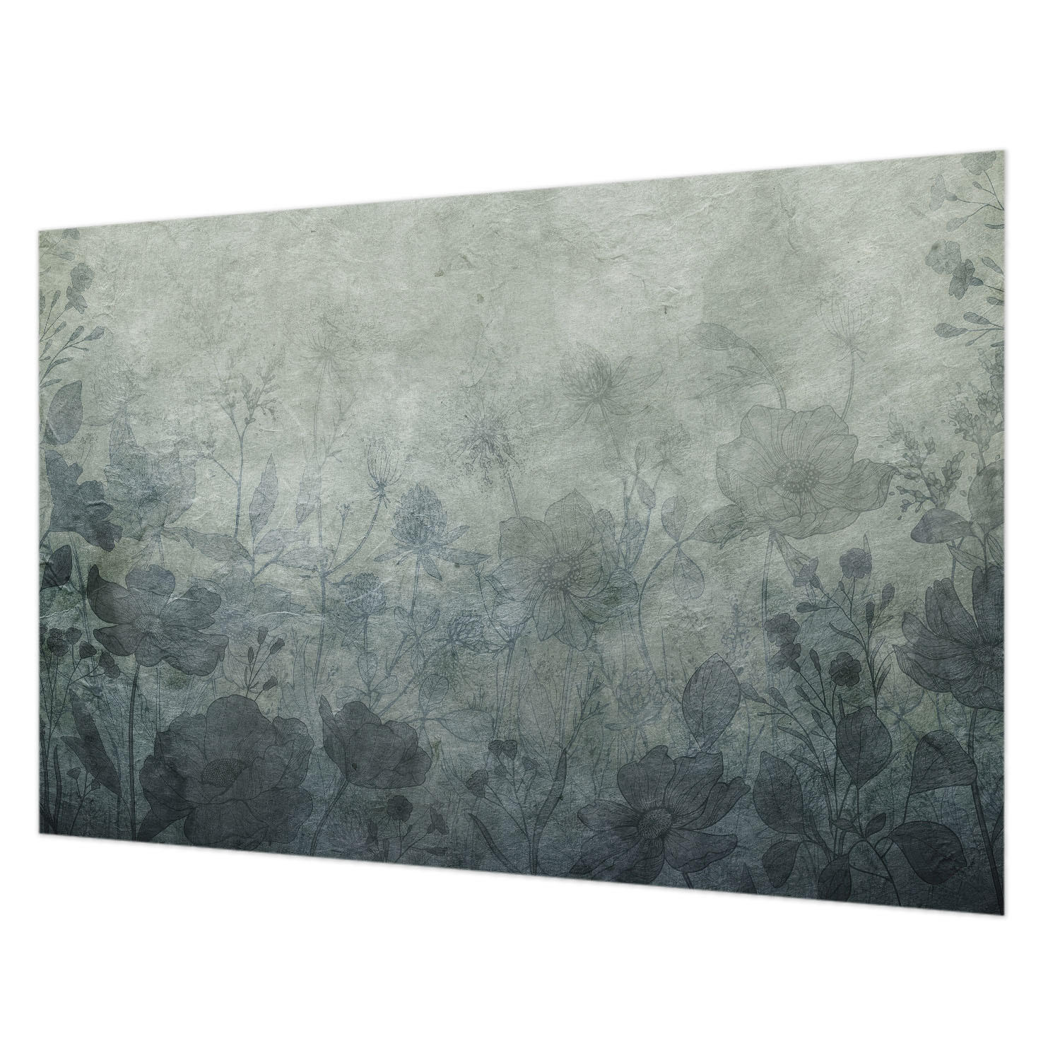 FOTOTAPETE 104x70 cm - Pflanzeneleganz - Grau, Textil (104/70cm) - Wallfluent