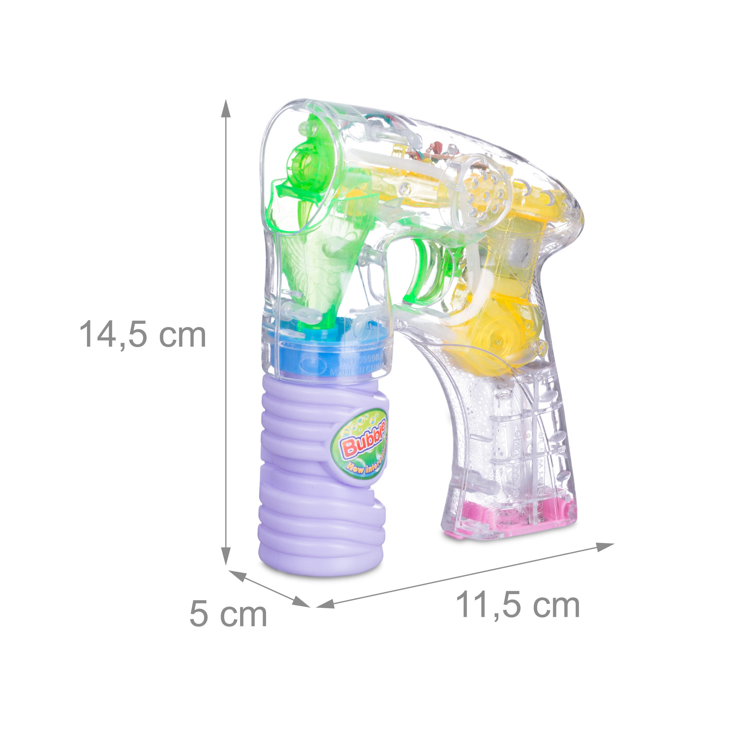 Thumbnail - Relaxdays Seifenblasenpistole, Mehrfarbig, Kunststoff, 11.5x14.5x5 cm, Outdoor Spielzeug, Gartenspielzeug