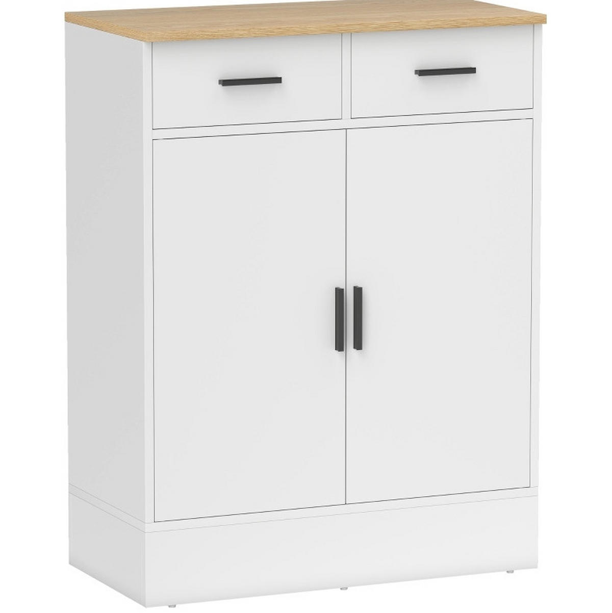 SIDEBOARD 68,6/35/90,3 cm mit 2 Schubladen & verstellbarem Fach in Weiß - Weiß, Holz (68.6/90.3/35cm) - BEAOK