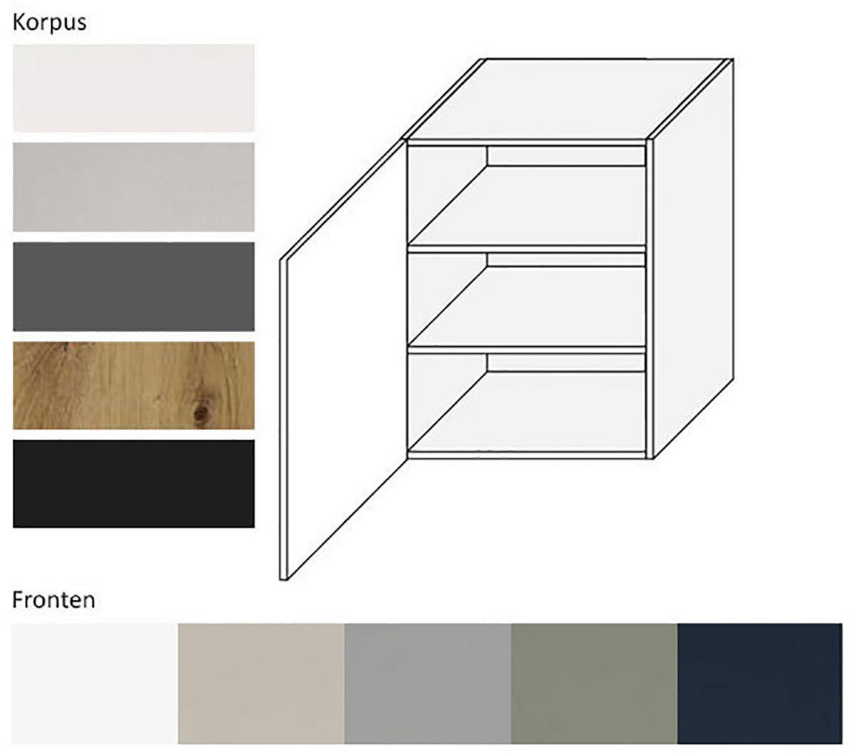 HÄNGESCHRANK Salo W2/60 Weiß / Reed Green Matt 60 / 32,5 / 72cm - Weiß/Grün, Holz/Holzwerkstoff (60/72/32.5cm) - Feldmann-Wohnen