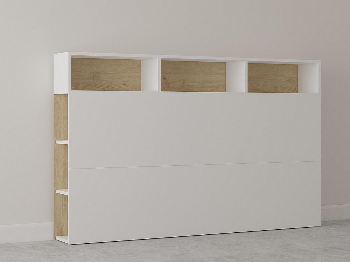 BETTKOPFTEIL - 2 Personen - Holz, Platte - Weiß - Weiß, Holz (162/100/23cm) - Vente-Unique