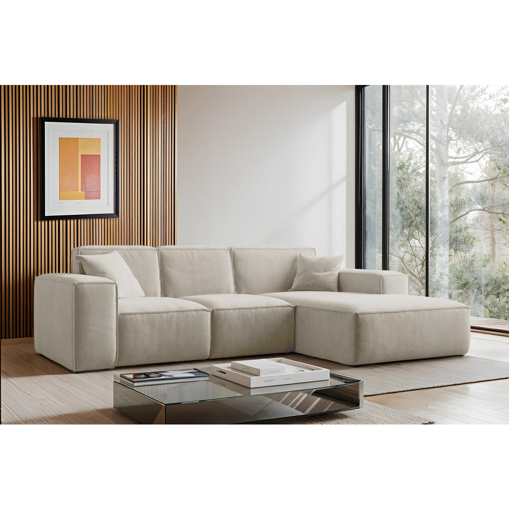 Thumbnail - Kaiser Möbel Ecksofa, Ecru, Holz, L-Form, 266x165 cm, Wohnzimmer, Sofas & Couches, Wohnlandschaften, Ecksofas
