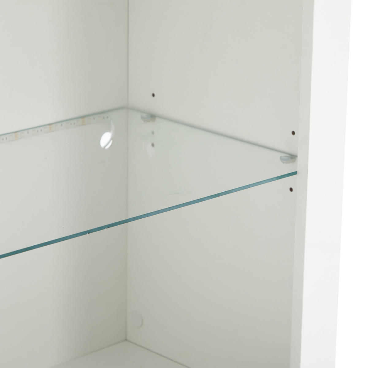 VITRINE mit LED Weiß 100/35/170 CM - Weiß, Glas/Holzwerkstoff (35/170/100cm) - Urban Meuble