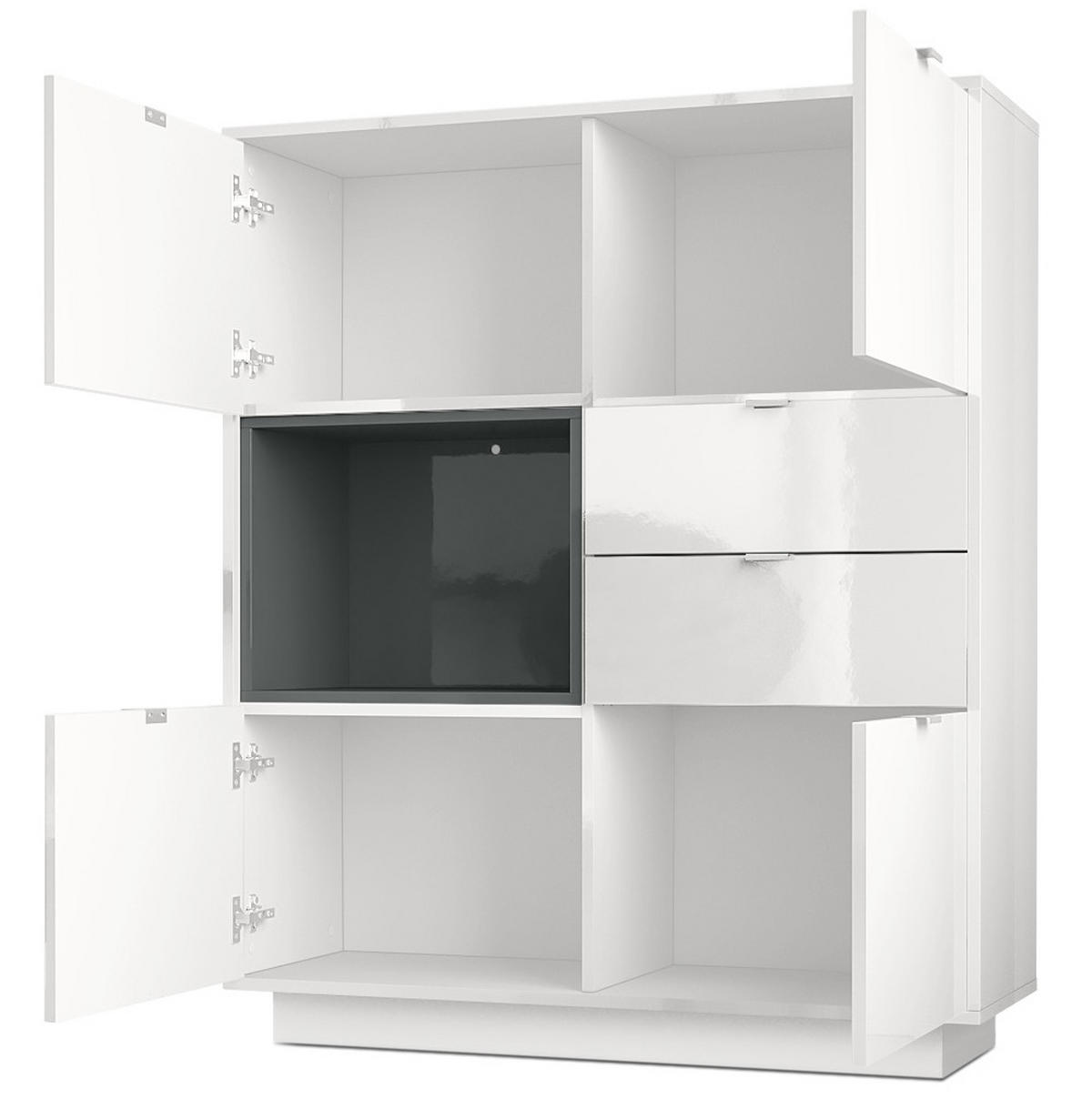 HIGHBOARD Metro Einsatz in Eiche Nordic - Silbereichenfarben, Holzwerkstoff (103/123/38cm) - Vladon