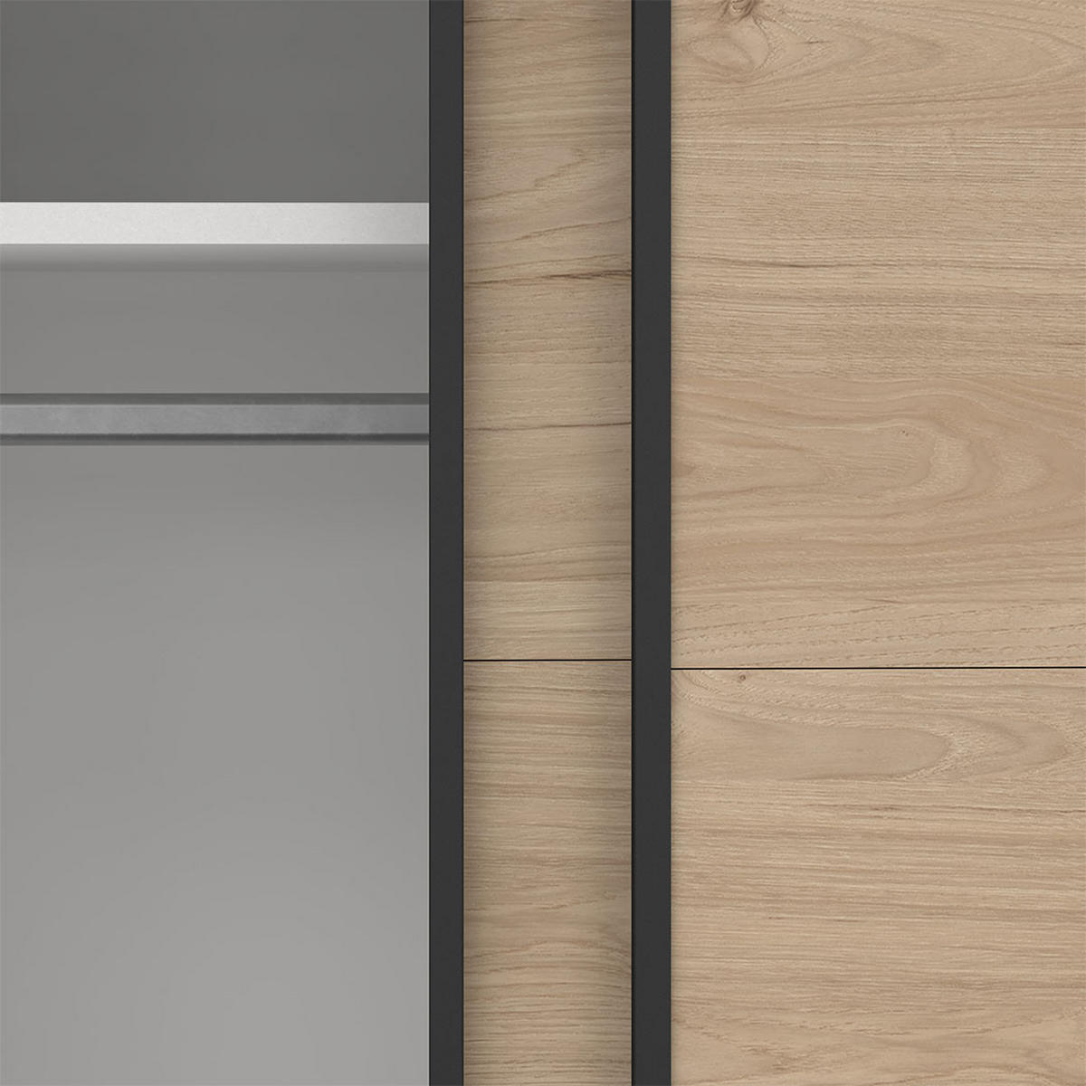 SCHIEBETÜRENSCHRANK, Bergamo, Eiche, Holzwerkstoff, 179 x 67 x 221 cm - Eichefarben, Holzwerkstoff (179/221/67cm) - ebuy24