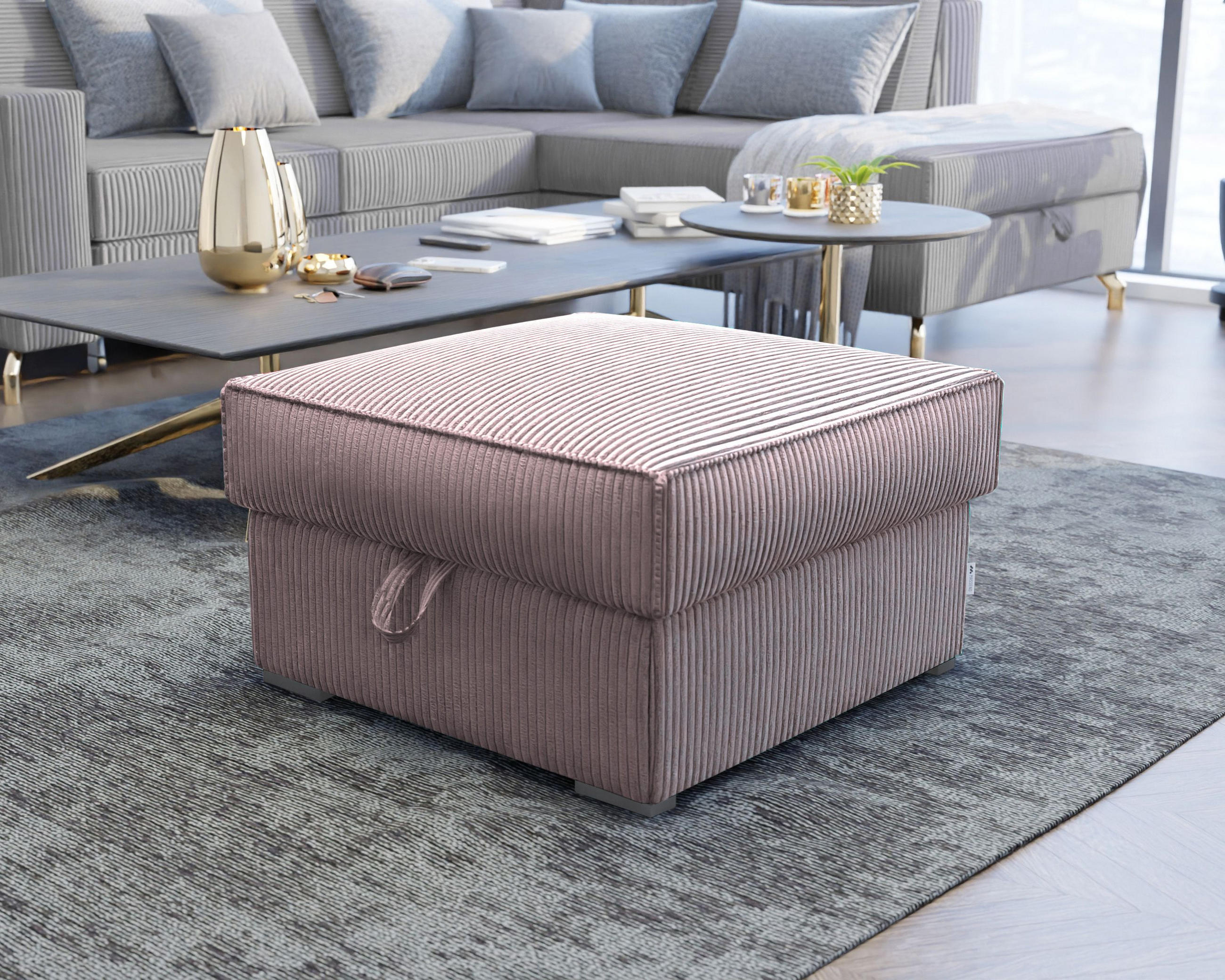 POUF FERA Lila 65x65 cm - Lila, Textil (65/38/65cm) - MASSENO