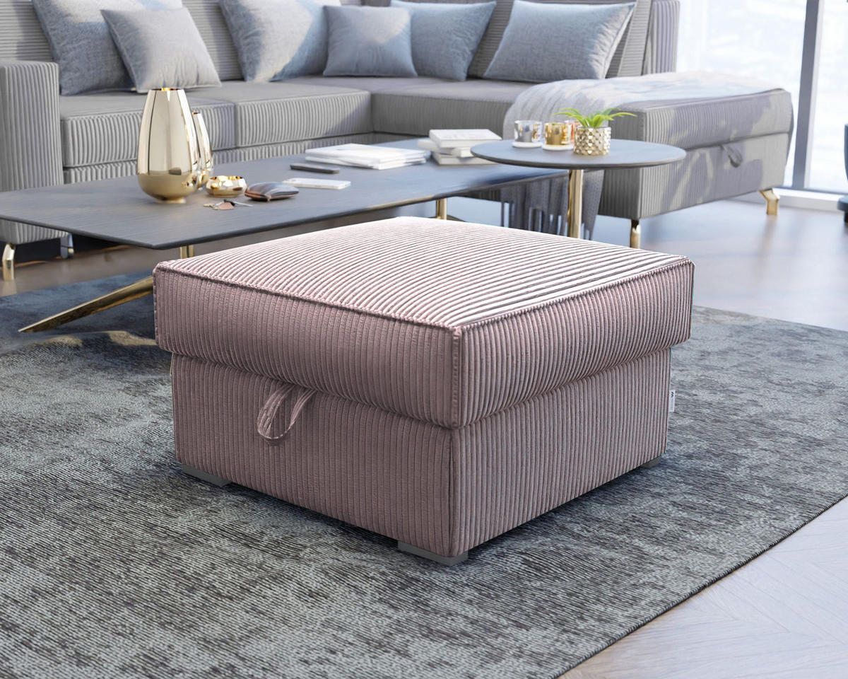 POUF FERA Lila 65x65 cm - Lila, Textil (65/38/65cm) - MASSENO