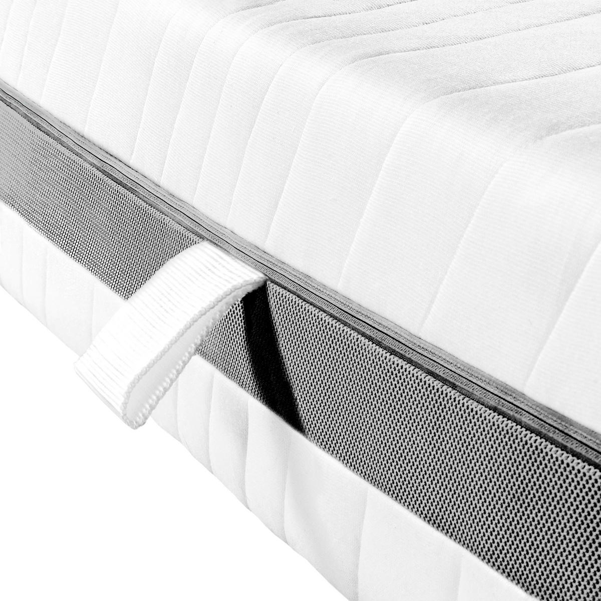 MATRATZE 90x200 mit 7-Zonen Taschenfederkern - H3 H4 - ergonomisch - waschbarer Bezug - Weiß, Textil (90/200cm) - Mister Sandman