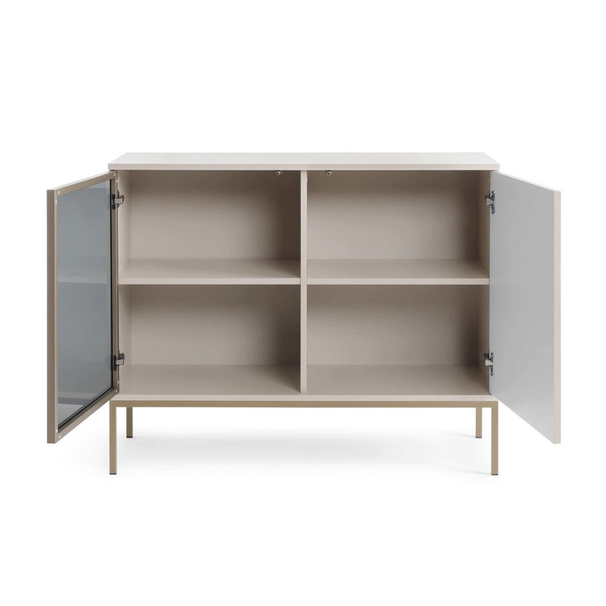 SIDEBOARD Tosena Greige mit LED 104 cm - Kaschmir/Goldfarben, Holzwerkstoff/Metall (104/83/39cm) - Selsey