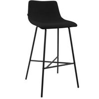 BARHOCKER Gekel Kunstleder Schwarz - Schwarz, Leder (44/98/49cm) - DELUKE