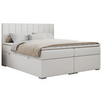 BOXBETT ALLY 200/200 Weiß Kunstleder - H4 - Weiß, Holz/Textil (200/200cm) - MKS