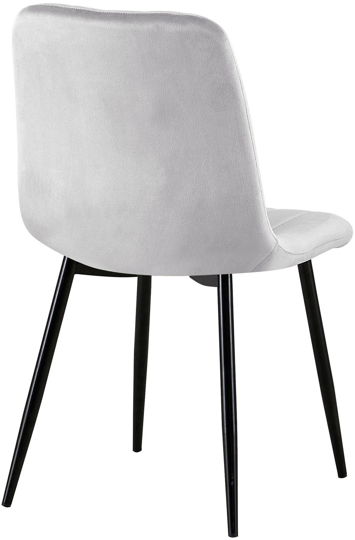 STUHL 4er Set Samt Grau - Schwarz/Grau, Textil/Metall (45/88/53cm) - CLP