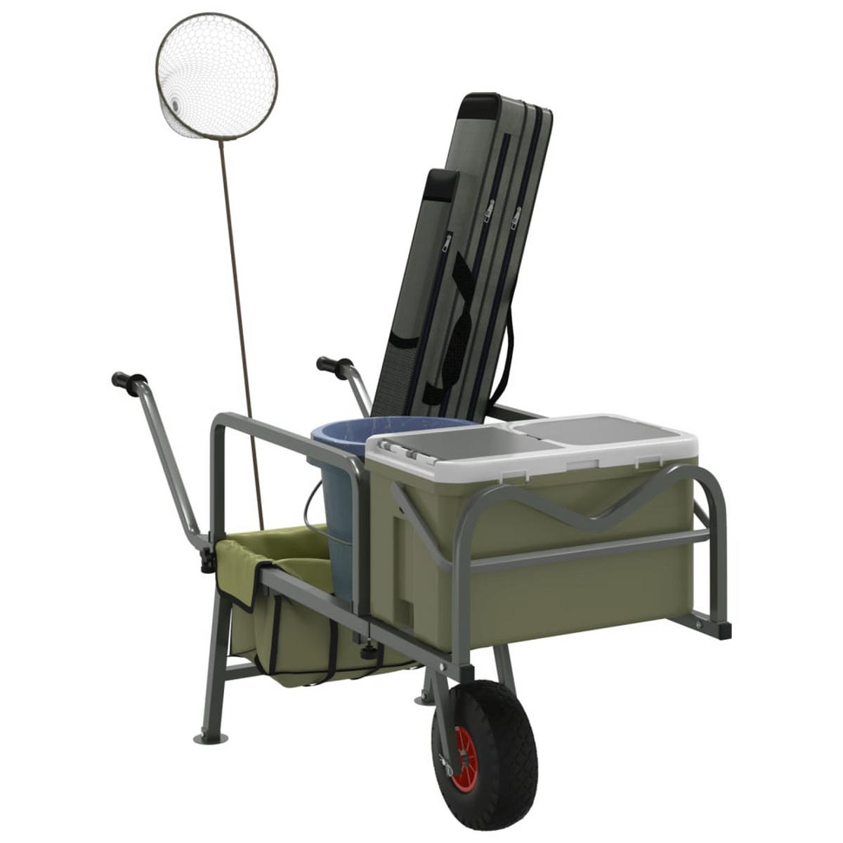 ANGELWAGEN Grün Mit Rad Pulverbeschichteter Stahl - Grün, Metall (55/72/145cm) - vidaXL