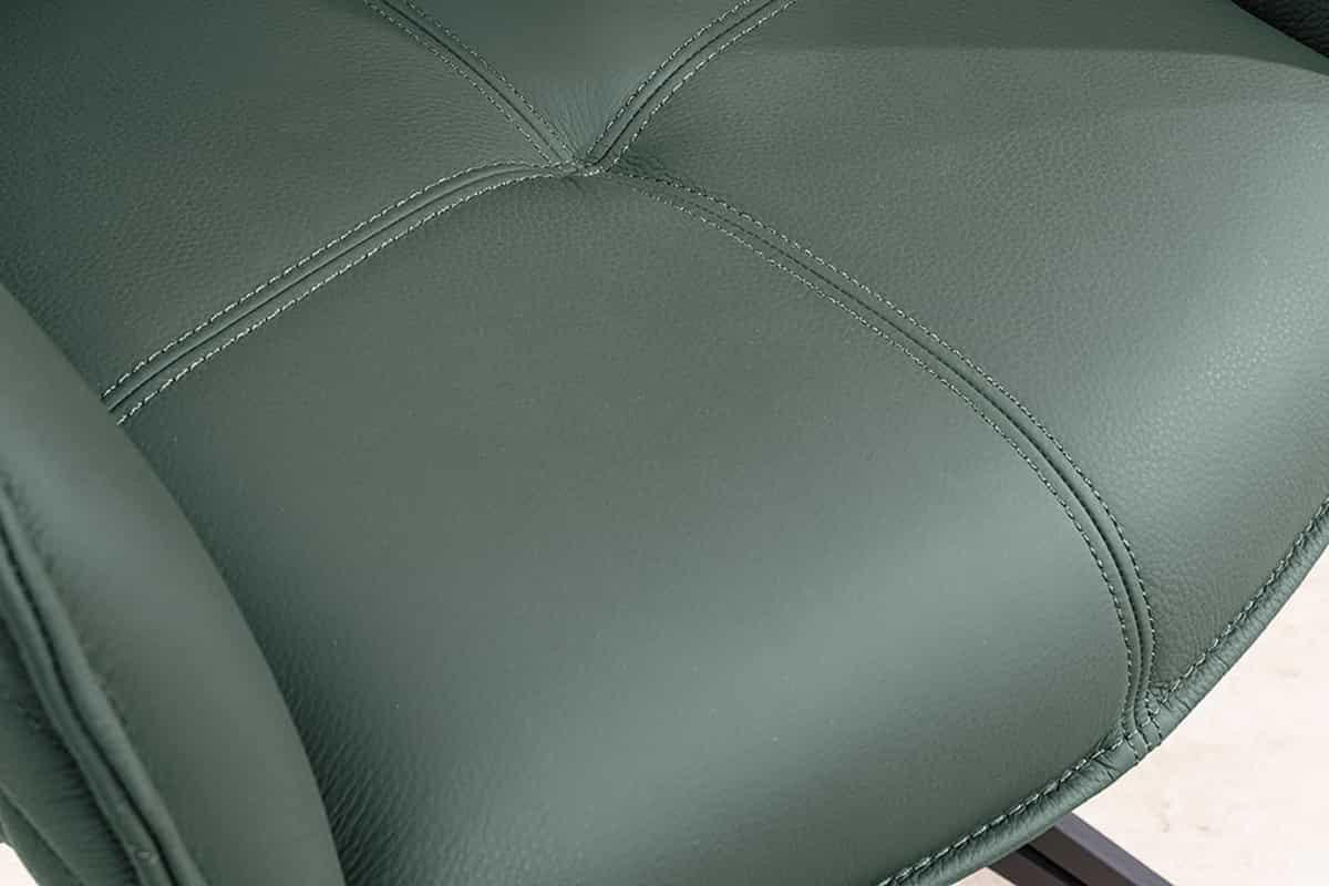 STUHL EUPHORIA Echtleder Grün 80 cm - Schwarz/Grün, Leder/Metall (58/82/60cm) - riess-ambiente