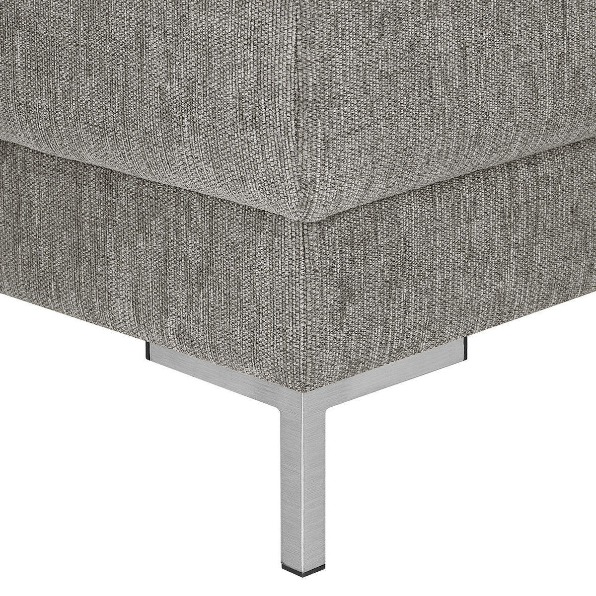 POLSTERHOCKER - Silberfarben/Hellgrau, Textil/Metall (80/44/61cm) - home24