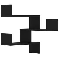 WAND-ECKREGALE 2 Stk. Schwarz 40x40x50 cm Holzwerkstoff - Schwarz, Holzwerkstoff (40/50/40cm) - furnicato