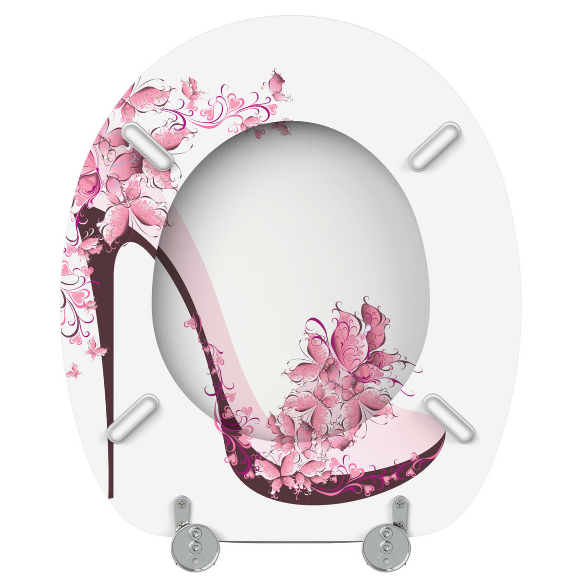 WC-SITZ Schuh - Pink, Holzwerkstoff (38/6/47cm) - Sanilo