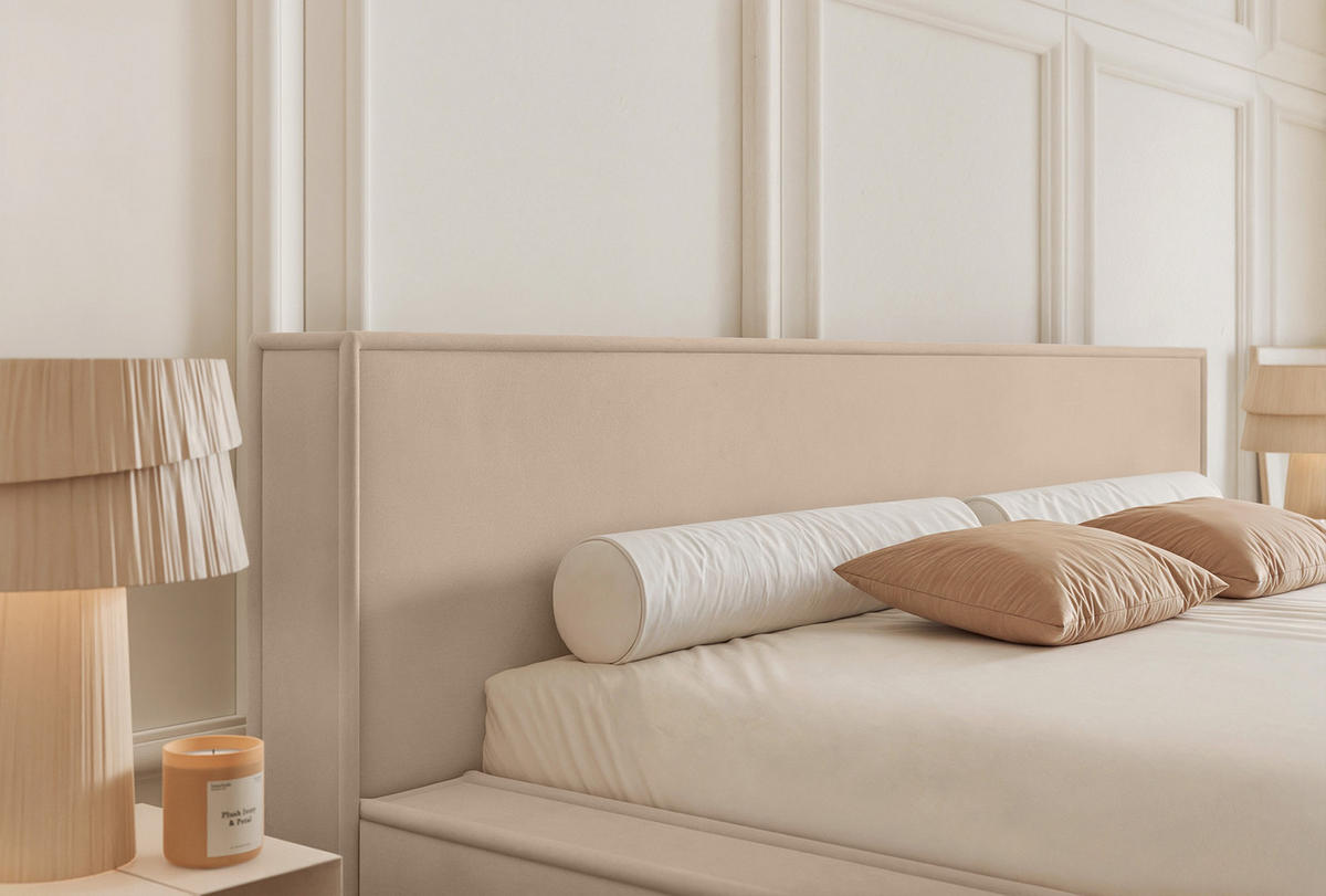 POLSTERBETT Mendocino Classic Low 120x200 cm, Beige - Beige, Textil (120/200cm) - Fedve