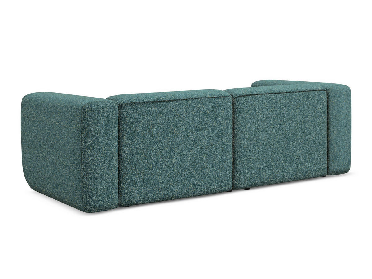 3-SITZER SOFA Strukturstoff Stoff Blau - Blau/Petrol, Kunststoff/Textil (228/70/89cm) - Makamii
